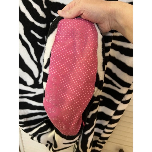 Nick and Nora Zebra Footed One Piece Fleece Pajamas Sleepwear Size Small - Picture 6 of 6